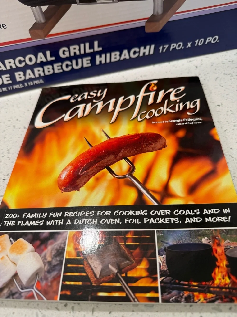 Marsh Allen 17” Hibachi Charcoal Grill Black Tabletop New & Campfire Cookbook - Picture 2 of 7